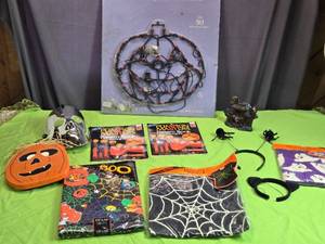 lot 79 image: Halloween Decoration Lot with Lights, Costume Accessories
