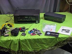 lot 87 image: Epson Stylus NX230 and HP DeskJet 340 Printers with Accessories