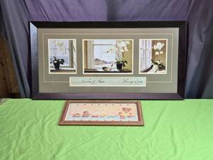 lot 102 image: Framed Art Lot Featuring Windows of Heaven and Teddy Bear Parade