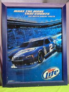 lot 110 image: Miller Lite Racing Framed Poster