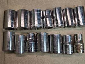 lot 166 image: 12 Drive Sockets - Mostly Metric Misc. Collection