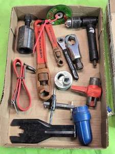 lot 169 image: Misc Tools Including Battery Terminal Cleaners, Wrench and More Tools