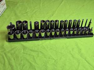 lot 175 image: 12 Drive Metric Sockets and Socket Organizer