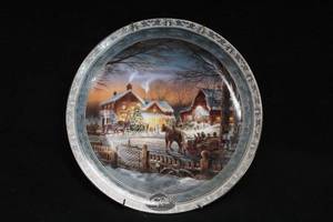 lot 449 image: Collectors Plate - Trimming the Tree by Terry Redlin #5623A Limited Edition First Issue in the Home For The Holidays Collection from Bradford Exchange