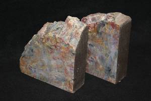 lot 483 image: Lot of (2) Pertified Wood Book Ends