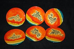lot 461 image: Lot of (6) Horus Made by Hands Decorative Coasters