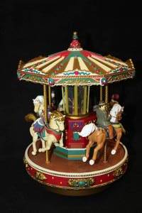 lot 489 image: 9-12 Collectors Musical Carousel - (RedGreenBrownWhite)