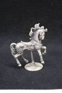 lot 519 image: 2-12 Solid Pewter Collectible Carousel Horse