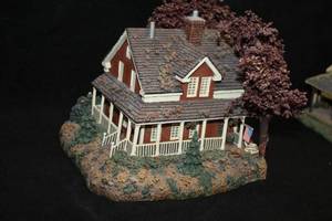 lot 554 image: Collectors House w Light - Autumn Home by Terry Redlin #A0450 Limited Edition in the Autumn Village Collection from Hawthorne Village with Certificate of Authenticity