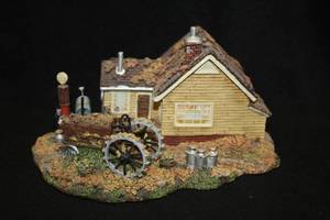 lot 559 image: Collectors House w Light - Country Milkhouse by Terry Redlin #A2304 Limited Edition in the Autumn Village Collection from Hawthorne Village