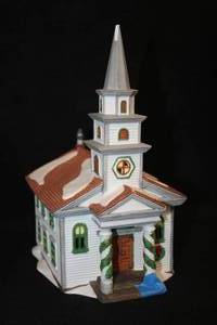lot 588 image: Collectible House - Arlington Falls Church in the New England Village Series from Department 56