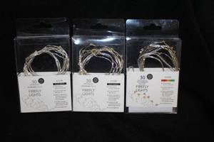 lot 599 image: Lot of (3) Firefly Lights 30 LED Bulb Tiny Bulb Sets (New )