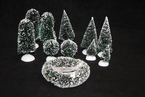 lot 1091 image: Lot of (11) Department 56 Collectors Christmas Trees