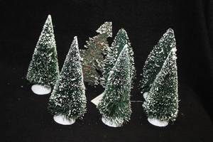 lot 1090 image: Lot of (7) Department 56 Heritage Village Series Collectors Christmas Trees