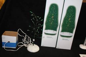 lot 1088 image: Lot of (2) Department 56 Village Accessories - Twinkle Brite Christmas Trees
