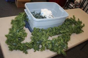 lot 1117 image: Lot of (1 Tote) Holiday Lighted Garland with Extra Set of Lights