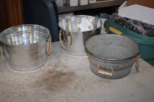 lot 1166 image: Lot of (3) Assorted Metal Pails