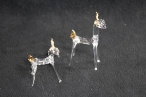 lot 1131 image: Lot of (2) Deer theme CrystalGold Figurines