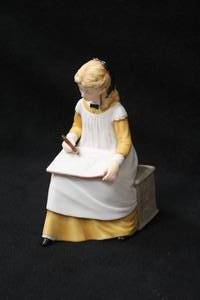lot 1145 image: Sculpture - Amy from Little Women by Tasha Tudor Limited Edition from Franklin Porcelain (Fine Porcelain) with Certificate of Authenticity