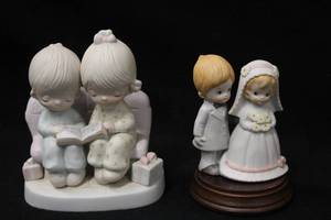 lot 1148 image: (2) Collectors Figurines and (1) Wooden Base