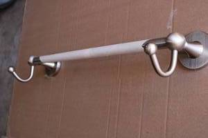 Double Towel Bar Holder in Brushed Nickel Finish
