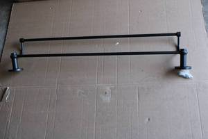 Double Arm Black Wall Mount Towel Bar