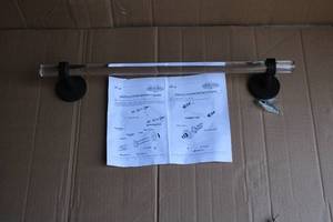 Clear Acrylic Towel Bar with Black Mounting Brackets