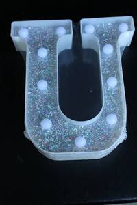 Glittery LED Letter U Marquee Light