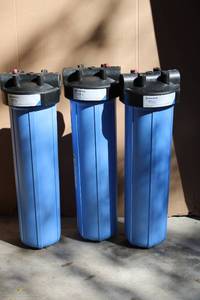 Pentair Big Blue 1 Inch NPT Water Filter Housings - Set of 3