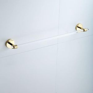 Gold and Acrylic Towel Bar with Mounting Kit