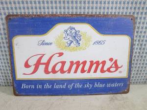 lot 3 image: (BSB) Hamms Beer Tin Sign 11 34 ...