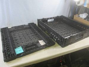 lot 301 image: (EW4) 2 Folding Plastic Crates 24 ...
