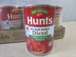 lot 349 image: (C-2) 12 Cans of Hunts No Salt Adde...