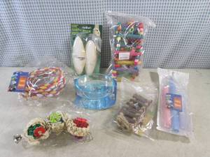 lot 71 image: (BS) Assorted Bird Toys and Supplie...