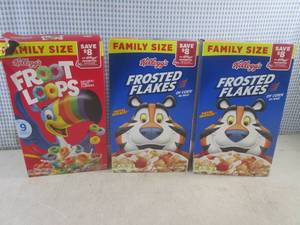 lot 353 image: (C-2) 3 Family Size Boxes of Creal ...