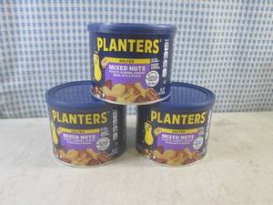 lot 365 image: (B-2) 3 Cans of Planters Salted Mix...