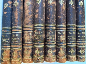 lot 18 image: Leather Bound FIRST EDITION 1894 - 8 Volume Set of Great Men and Famous Women