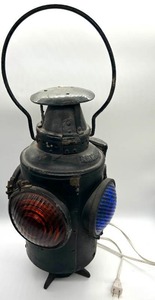 lot 4 image: 1940s C.C.C. St. Louis RRNew York Central RR Four-Way Switch RAILROAD LANTERN