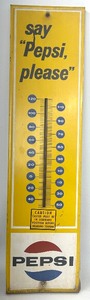 lot 39 image: Vintage Advertising 1970 Pepsi Cola Sign