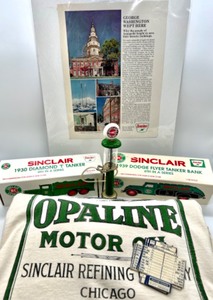 lot 42 image: Vintage SINCLAIR Die Cast Truck Banks & Mini Die Cast Aircraft Pump