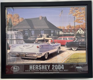 lot 43 image: Framed & SIGNED, HERSHEY 2004 Poster & Catalog