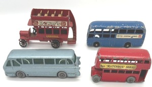 lot 62 image: 4 MATCHBOX Buses including Leyland Royal Tiger Coach