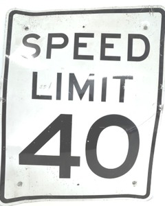 lot 71 image: Metal Speed Limit Sign 40MPH