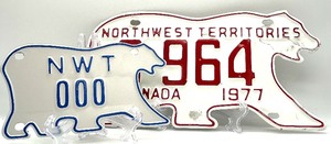 lot 120 image: CANADIAN License Plates in The Shape of a Polar Bear