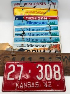 lot 121 image: Midwest License Plate Lot - Includes 18 Plates