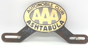 lot 118 image: AAA Auto Club License Plate Topper, Ashtabula, OH