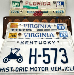 lot 132 image: Great License Plate Lot - Includes Historic Kentucky Plate, 1924 Indiana Plate & More
