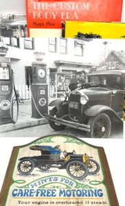 lot 135 image: 1930s Stanolind AMOCO Gas Station Stock Photo, Wall Plaque and 3 Hardcover Books
