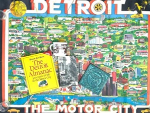 lot 149 image: 1972 Detroit Poster, PEWABIC Pottery, Mug and 2 Books