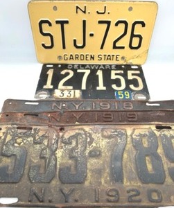 lot 159 image: 5 License Plates from NYNJDelaware